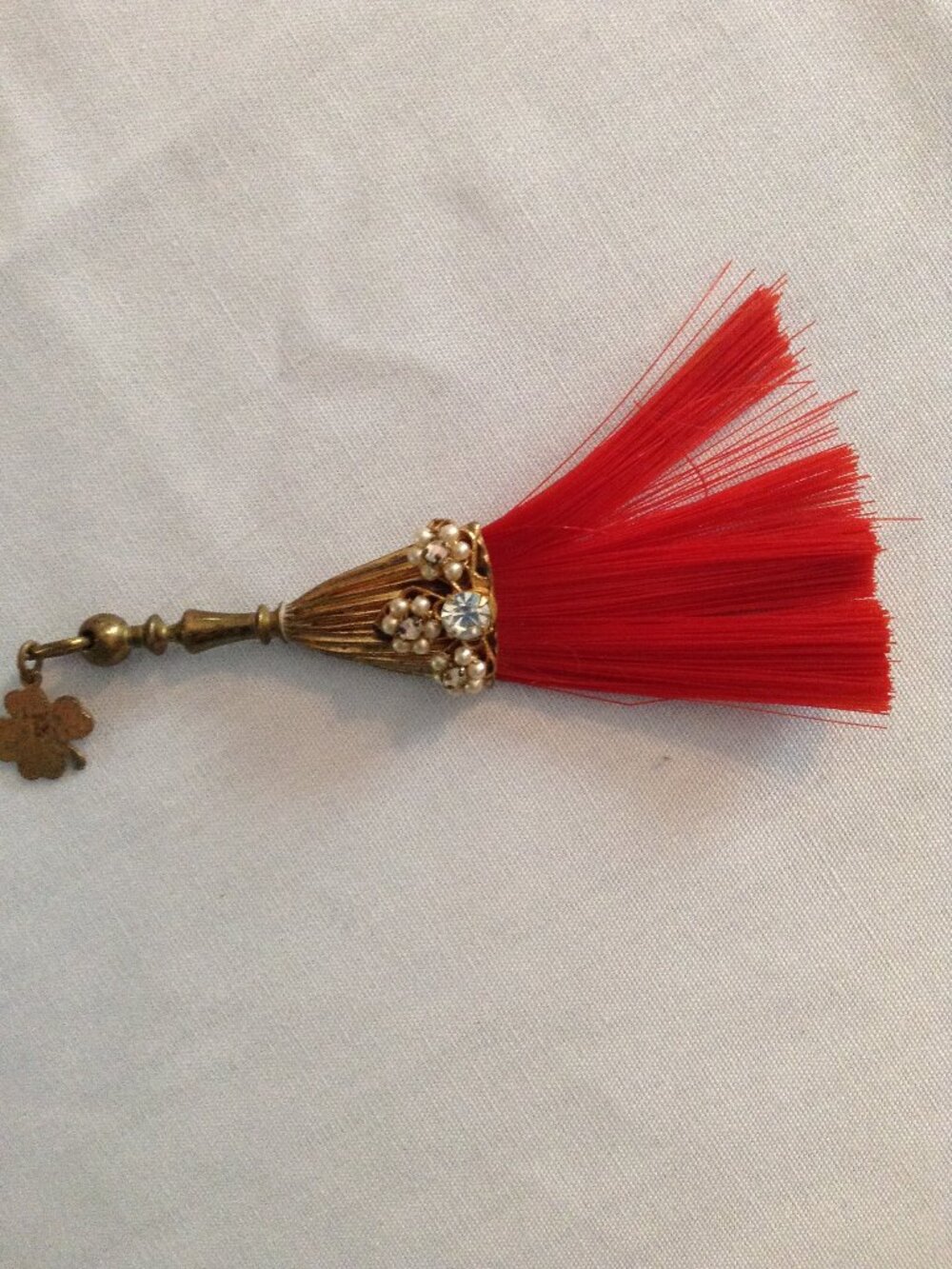 Vintage “Original by Robert” Red Tassel Dangle, Signed, c.1950s–60s (Detached)